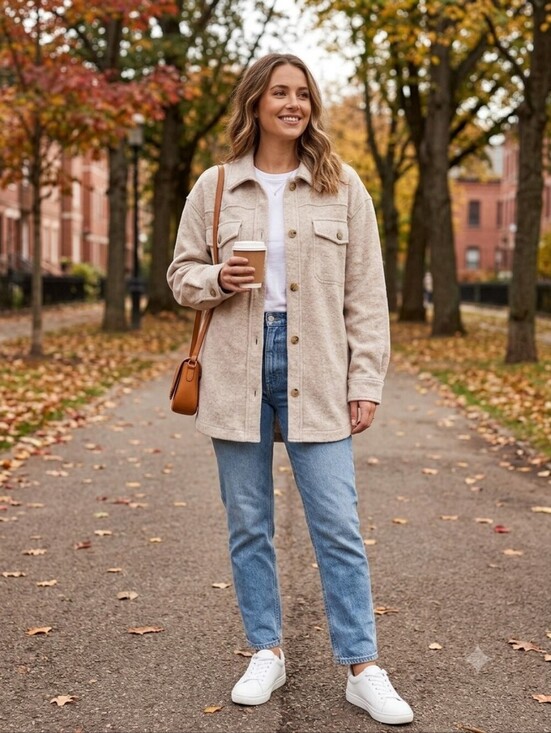 32 Cool Jackets & Blazers - Relaxed Cream Utility Shacket Jacket